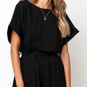 Black Belted Romper